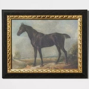 STUDIO MCGEE Stallion on Canvas Board with Ant Frame Gold/Light Brown